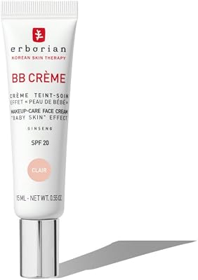 - BB Crème au Ginseng 5-en-1 - Soin Teinté Perfecteur Effet "Peau de Bébé" - Fond de Teint Couvrant Imperfections - Protection Solaire SPF 20 - Soin Cosmétique Coréen - Clair 15ML