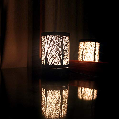 JUWA Wax Warmer Electric Scented Candle Warmer Essential Oil Heater Black Metal Forest Design for Home Decor