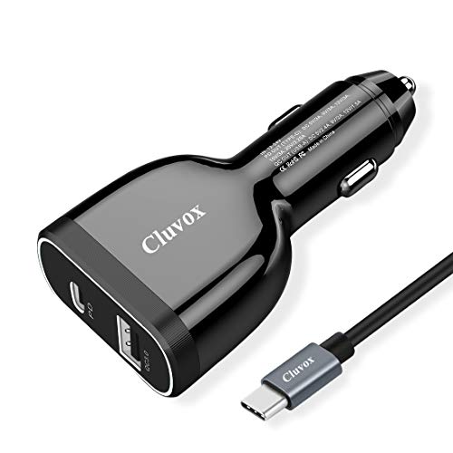 Cluvox USB C PD Car Charger 65W Compatible for Apple MacBook/Pro/Air/iPad Pro 2018/Chromebook 45W Laptop Car Charger Power Delivery&18W Quick Charge 3.0 USB Phone Charger for Car, 6.6ft Type C Cord - Thumbnail 7
