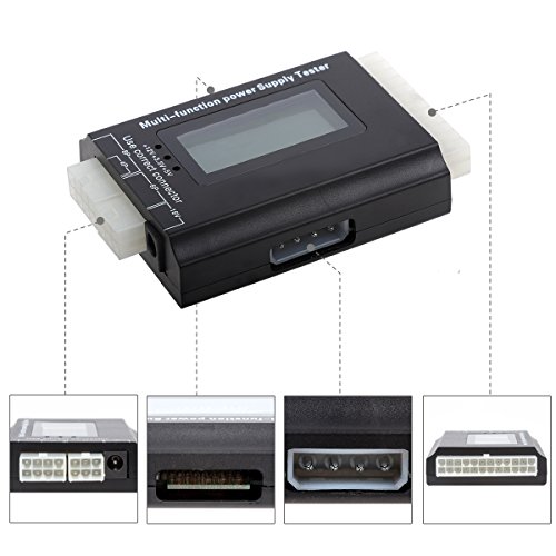 20/24 4/6/8 PIN Computer PC Laptop Power Supply Tester (5th Generation) for ATX, ITX, BTX, IDE,PCI-E HDD,SATA, BYI Connectors,, 1.8'' LCD Screen - Thumbnail 2