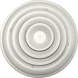 Speedi-Grille SG-RCR 08 8-Inch Round White Ceiling Air Vent Register with Fixed Cone Diffuser and Bowtie Damper