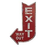 Vintage Looking EXIT WAY OUT Sign