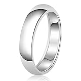 6mm Classic Sterling Silver Plain Wedding Band Ring