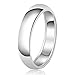 6mm Classic Sterling Silver Plain Wedding Band Ring
