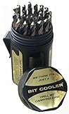 Drill America 29 Piece Heavy Duty High Speed Steel Drill Bit Set with Black and Gold Finish in Round Case (1/16" - 1/2" x 64ths), KFD Series