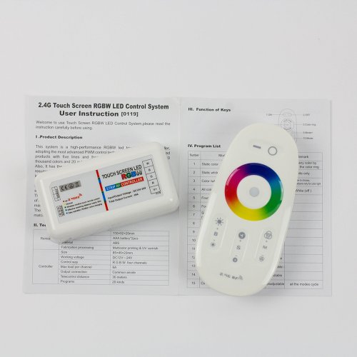 SUPERNIGHT 2.4G RF Wireless Touch Screen Controller for Flexible RGBW LED Strip Light 4 Channel RF Remote Dimmer DC 12V/24V