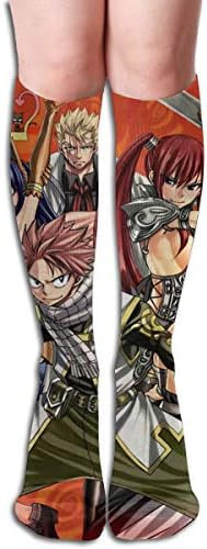 Mens Womens FAI-ry T-ail Soldiers Knee High Socks Stockings Soft Tube Socks Novelty Long Socks One Size