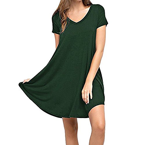 Hpapadks Sleeveless Vintage Tea Dress Belt Green