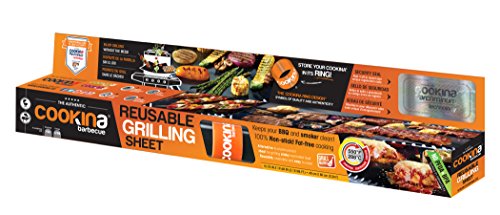COOKINA B12 Barbecue Reusable and Non-Stick Grilling Sheet, Black