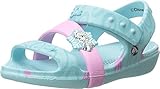 crocs Keeley Frozen Fever K Sandal (Toddler/Little Kid), Ice Blue, 10 M US Toddler