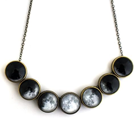 Moon Phase Necklace (Antique Bronze Tone)