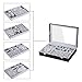 SONGMICS Black Leather Jewelry Box Display Tray Show Case Storage Organizer Large Glass Top UJDS306