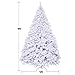 Goplus White Artificial Christmas Tree, 9ft Premium Unlit Hinged Spruce Full Tree, with Metal Stand, Easy Assembly, for Indoor and Outdoor Use
