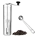 Manual Conical Burr Coffee Grinder: Hand Held Stainless Steel Body and Adjustable Setting Ceramic Mill Grinders for Turkish Coffee, Fine Espresso, Drip, and Coarse French Press - Professional No Mess