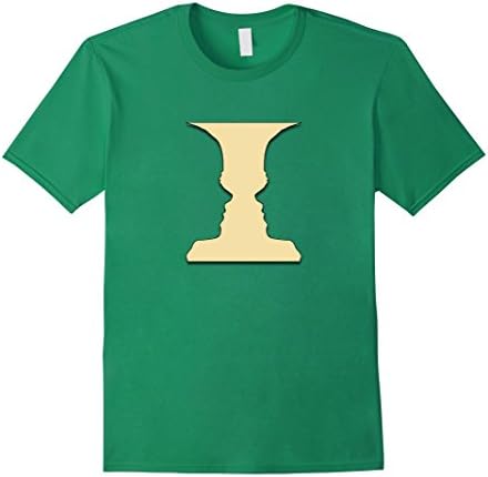 Men's Vase Face Profiles Classic Optical Illusion Novelty T-shirt Medium Kelly Green