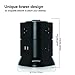 4 Side Power Strip Tower SAFEMORE with 7 Widely Outlets / 2 USB Ports, Flat Plug 6ft Charging Station for Home & Office (Black)