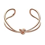 SENFAI Simple Knot Cuff Bangle Bracelet,bangle Lady Girl Party Prom Ornament Gift (rose gold)