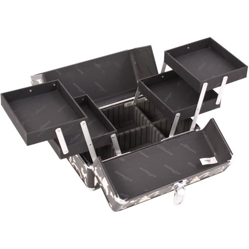 Sunrise C0005 2Tier Accordion Trays Makeup Case with Shoulder Strap