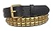 1 1/4" (33 mm) Snap On Two Row Punk Rock Star Brass Studded Leather Belt
