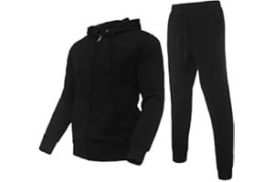 Megub Tracksuit for men 2 pieces,Fleece hooded outfit,casual sweatsuit set jogger suit outdoor sportswear