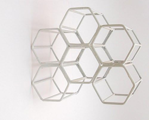 Deluxe Quality Portable Honeycomb 6 Bottles Wine Rack -Extendable Stackable (White)