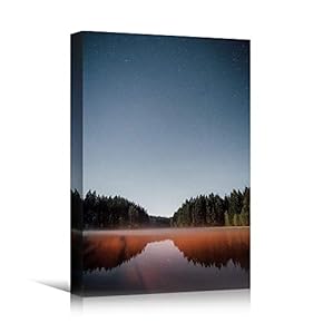 signwin Canvas Wall Art Nightfall Forest Bedroom Contemporary...