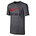 NIKE Sportswear Men's Just Do It Swoosh Tee, Charcoal Heather/Black, Medium