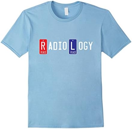 Men's Radiology X-Ray Markers T-Shirt, Right Left Lead Marker Large Baby Blue