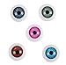 Doll Eyes - 125 Pack Plastic Eyeballs with Storage Box, Half Round Hollow Fake Eyes Eyeballs, for Craft, Doll Bear Making, Kids Art Projects, Halloween Props, Embellishment, 5 Colors, 12 mm Diameter