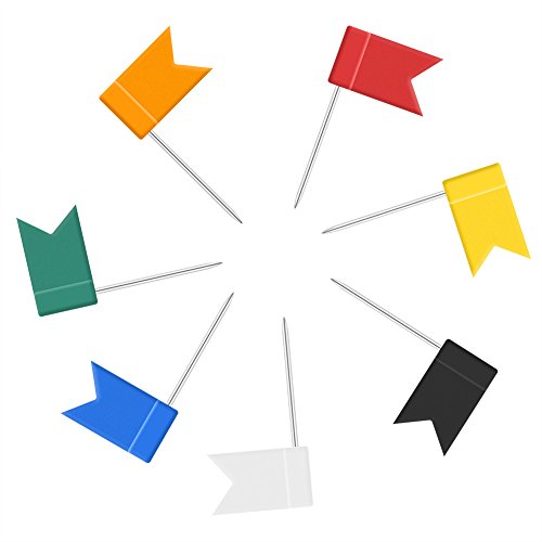 8 Boxs Colorful Flag Shape Map Pins Thumb Tack Drawing Stationery Supplies - Thumbnail 3