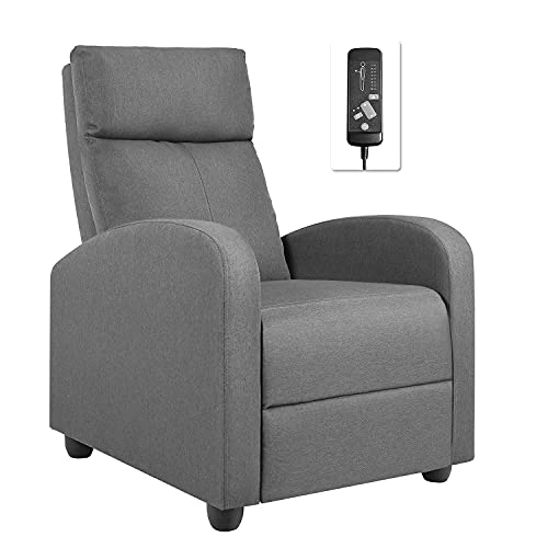 Flamaker Fabric Recliner Chair Massage Recliner Sofa Chair Adjustable