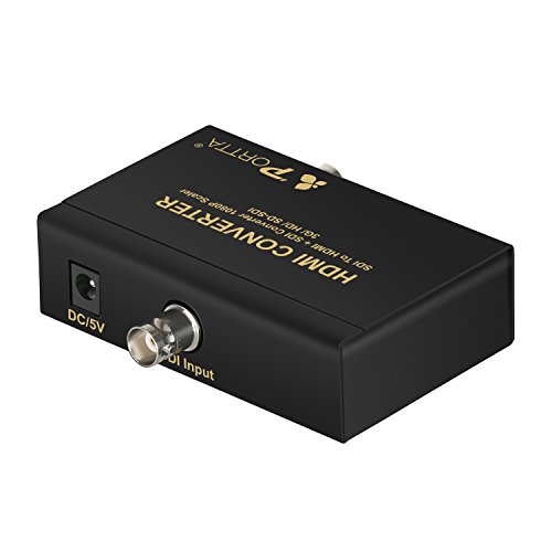 Portta SDI Converter SDI to HDMI Plus SDI SD HD 3G SDI Support 1080P Metal Case for SDI Camera or CCTV System DVR SDI Monitor or Other SDI Device