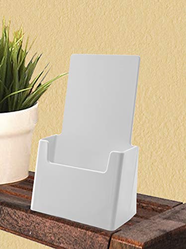 Marketing Holders 5 Pack Brochure Holder for 4" Rack Cards All In One Take One Plastic Display with Hardware for Trifolds Printed Materials and Graphic Images in Offices Areas and Restaurants - Thumbnail 6