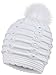 Toppers Womens Faux Fur Pompom Knit Winter Beanie Hat w/Sequins