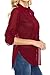 KLKD Women's 3/4 Roll-Up Sleeve Button Closure Henley Neck Top