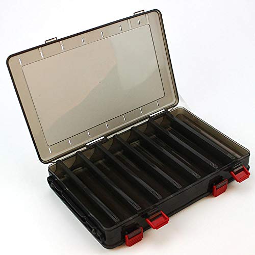 Angelkasten 14 Compartments Brown Double Sided Lattice Fischköder Hakengeschirr-Speicher-Fall-Fischerei-Kasten Brown… – Bild 3