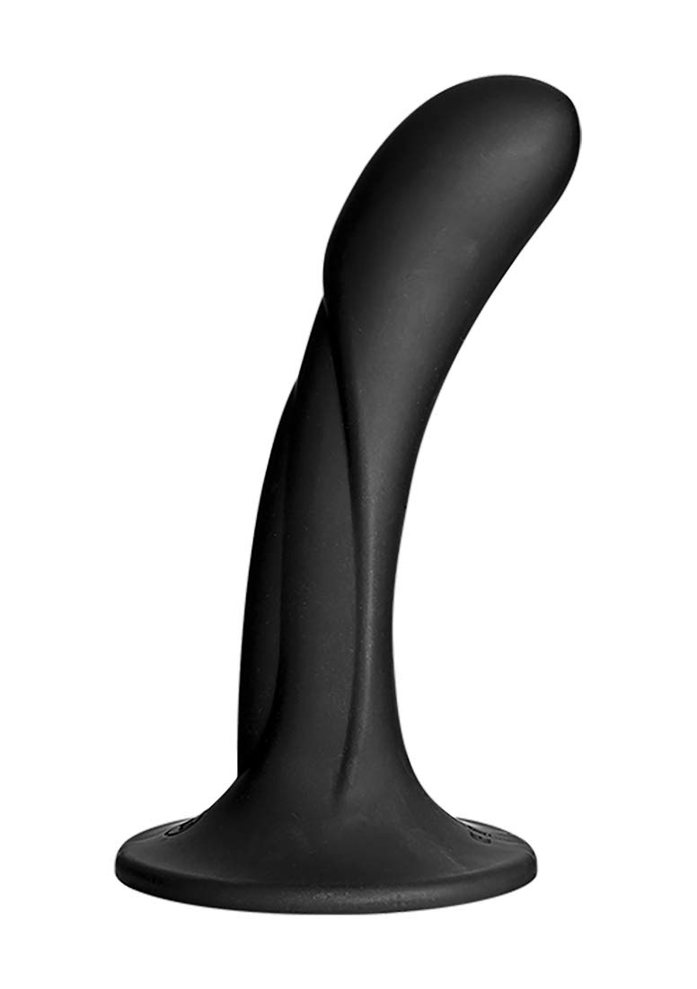 Vac-U-Lock - Premium Silicone G-Spot Attachment - Curved Black Dildo for Strap-On Play - Targeted G-Spot Stimulation - by Doc Johnson - for Adults Only