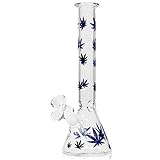 Aduben 10 Inch Leaf Printed Glass Art
