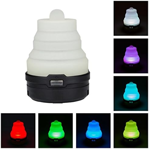 UPLOTER New Portable Camping Lantern LED Hiking Night Light Lamp Collapsable Flashlight (Black)