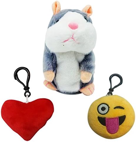 Interactive Talking Hamster Repeats What You Say Electronic Plush Toy + Love And Crazy Key Chain