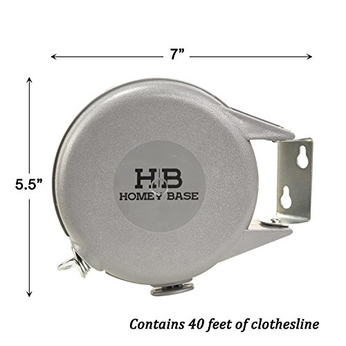 Homey Base Retractable Clothesline Indoor Outdoor Heavy Duty Clothes