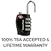 1 Pack TSA Approved Luggage Locks for Travel Safety, Small 4 Digit Combination Padlocks for Suitcases, Lockers & Bags