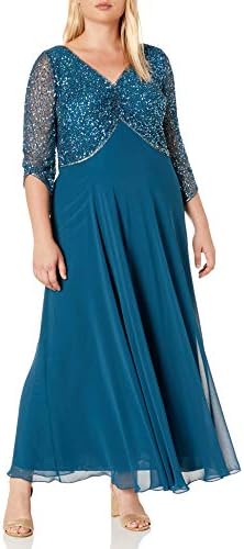 j kara 3 4 sleeve sequin dress J Kara Women's Sequined A-line V Neck 3/4 Sleeve PLMMER Cocktail Dress Size 8