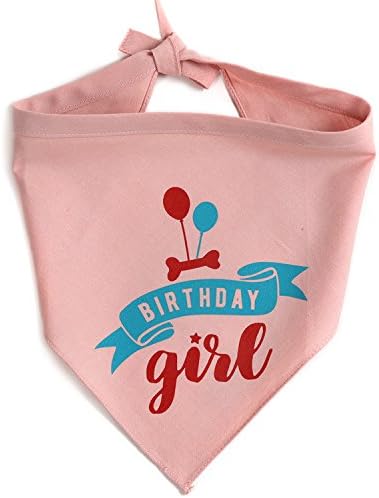 JOYLOADER Dog Birthday Bandana Girl - Dog Birthday Party Supplies - Birthday Girl Dog Bandana - Ideal Birthday Gift Idea for Pet