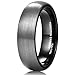 King Will Basic Men's Black Domed Brushed Tungsten Carbide Ring Wedding Band 6mm/8mm