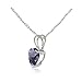 Ice Gems Sterling Silver 7mm Heart Genuine, Created or Simulated Birthstone Solitaire Necklace, 18