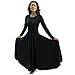 Danzcue Womens Praise Loose Fit Full Length Long Sleeve Dance Dress, Black, X-Large