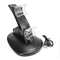 anyilon Black LED Light Quick Dual USB Charging Dock Stand Charger for Playstation 3 for PS3 Controller Console