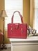 Texture Faux Leather File Organizer Tote - (Red)
