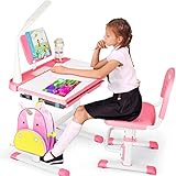 Kids Desk and Chair Set, Height Adjustable Kid Desk